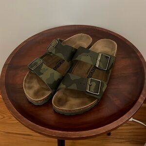 Green Camouflage Birkenstock Buckle Sandal